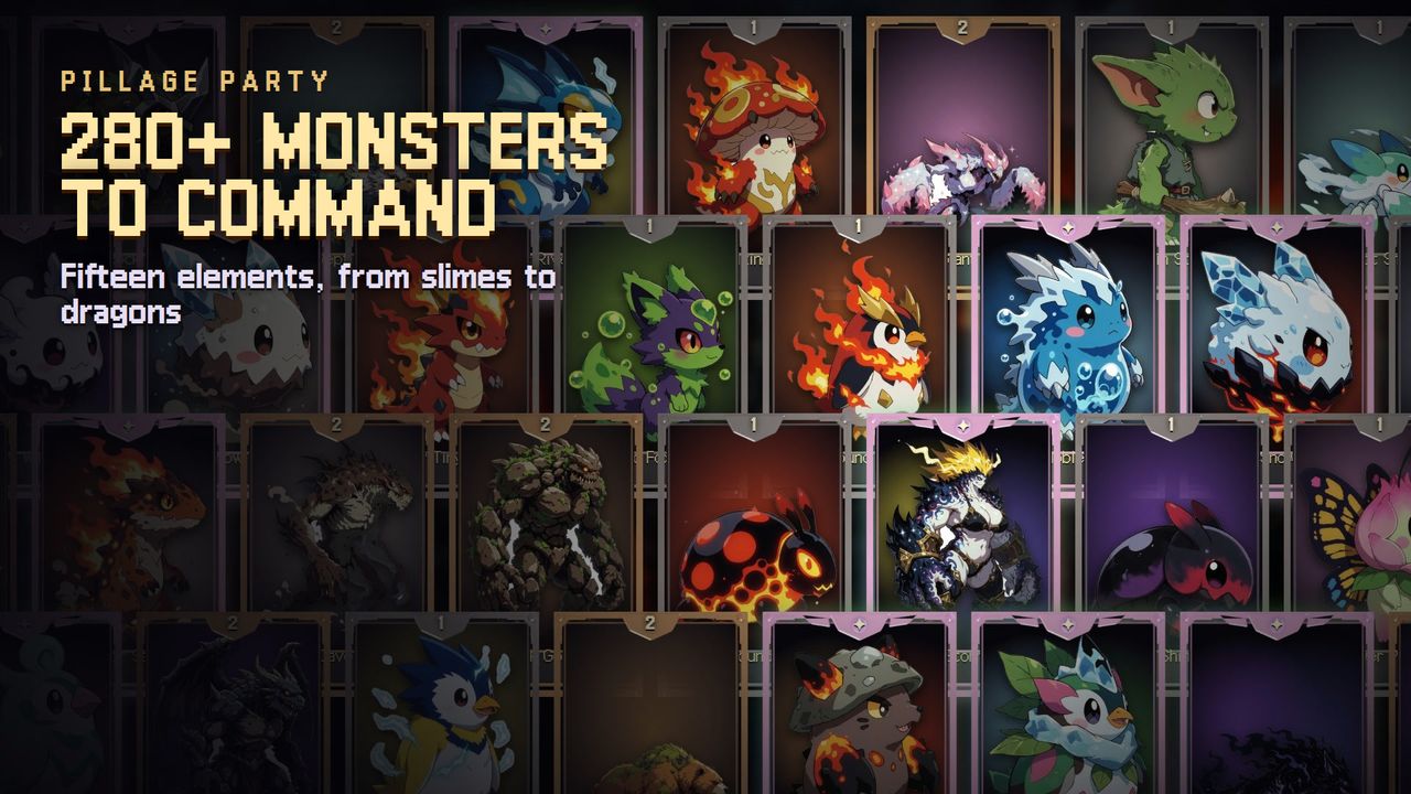 280+ monsters to command